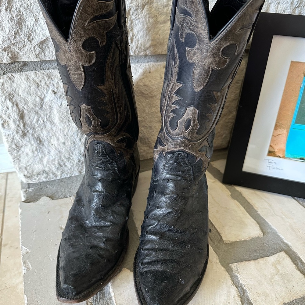 Lucchese Black and Brown Men's Boots